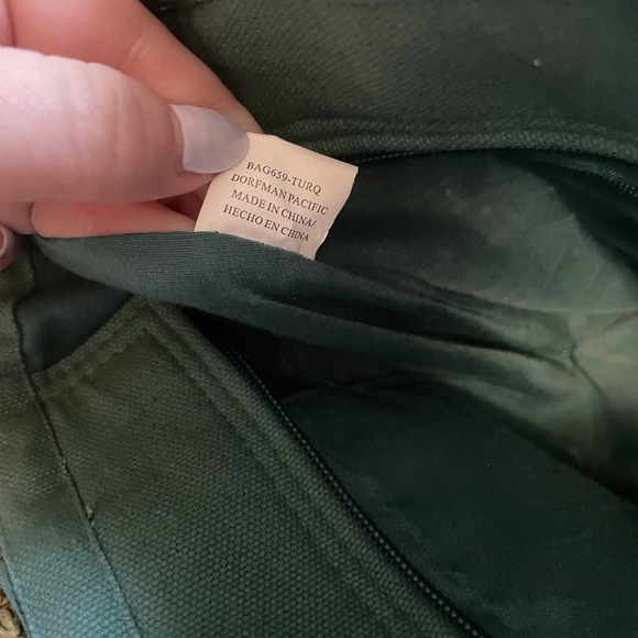 Cappelli Straworld Inc Beaded Strap Green Cornhusk Woven Tote Bag Purse Handbag - Picture 9 of 13